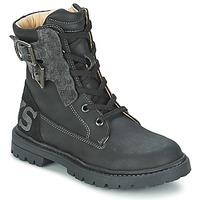 ikks james boyss childrens mid boots in black