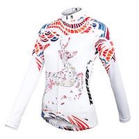 ILPALADINO Cycling Jersey Women\'s Long Sleeve Bike Jersey Tops Quick Dry Breathable 100% Polyester Floral / BotanicalSpring Summer