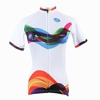 ILPALADINO Cycling Jersey Women\'s Short Sleeve Bike Jersey Tops Quick Dry Ultraviolet Resistant Breathable 100% Polyester StripeSpring