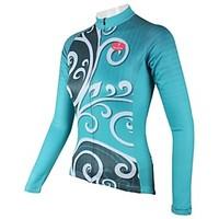 ILPALADINO Cycling Jersey Women\'s Long Sleeve Bike Jersey Tops Quick Dry Breathable 100% Polyester Floral / BotanicalSpring Summer