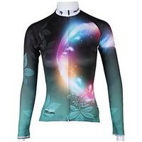 ILPALADINO Cycling Jersey Women\'s Long Sleeve Bike Jersey Tops Quick Dry Breathable 100% Polyester Floral / BotanicalSpring Summer