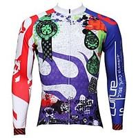 ILPALADINO Cycling Jersey Men\'s Long Sleeve Bike Jersey Tops Quick Dry Ultraviolet Resistant Breathable 100% Polyester Floral / Botanical