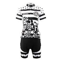 ILPALADINO Cycling Jersey with Shorts Women\'s Short Sleeve Bike Jersey Shorts Clothing Suits Quick Dry Breathable Back Pocket100%