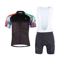 ILPALADINO Cycling Jersey with Bib Shorts Men\'s Unisex Short Sleeve Bike Clothing SuitsQuick Dry Ultraviolet Resistant Breathable Reduces