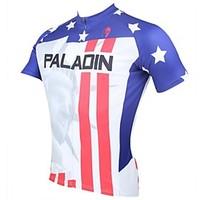 ILPALADINO Cycling Jersey Men\'s Short Sleeve Bike Jersey Tops Quick Dry Ultraviolet Resistant Breathable 100% Polyester StripeSpring