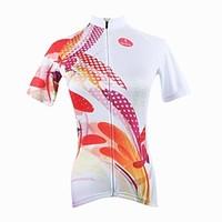 ILPALADINO Cycling Jersey Women\'s Short Sleeve Bike Jersey Tops Quick Dry Ultraviolet Resistant Breathable 100% PolyesterFloral /