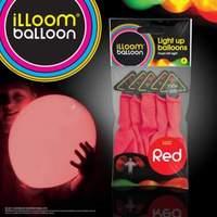 illoom balloons fixed led light up balloon 5pk red