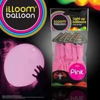 illoom balloons fixed led light up balloon 5pk pink