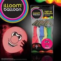iLLoom Balloons - Fixed LED Light Up Balloon (5pk) FACES