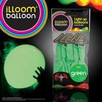 illoom balloons fixed led light up balloon 5pk green