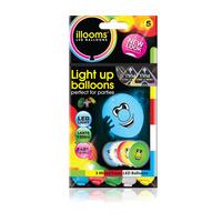 illooms light up balloons mixed faces 5pk