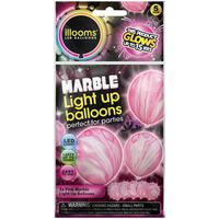 Illooms Light Up Balloons Pink Marble 5pk