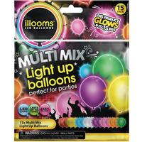 Illooms Light Up Balloons Mixed 15pk