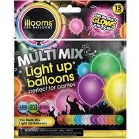 illooms light up balloons mixed 15pk