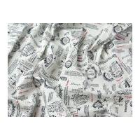 Illustration Nostalgic Print Cotton Poplin Dress Fabric