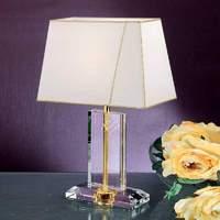 ilaja fabric table light lead crystal base gold