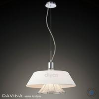 il30041wh davina 3 light chrome crystal and white pendant