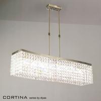 IL30095 Cortina 8 Light Antique Brass Crystal Pendant