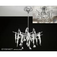 IL50413 Cygnet 12 Light Crystal And White Glass Semi-Flush Pendant