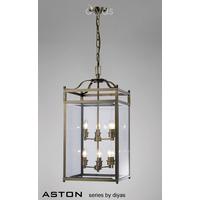 IL31114 Aston 6 Light Antique Brass Ceiling Lantern