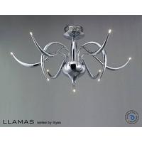IL30140 Llamas Chrome 9 Light Halogen Semi-Flush Lamp