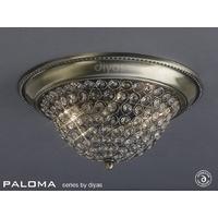 IL31131 Paloma 2 Light Antique Brass Flush Ceiling Light
