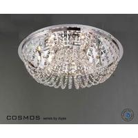 IL30044 7 Lt Chrome and Crystal Halogen Flush Ceiling Lamp