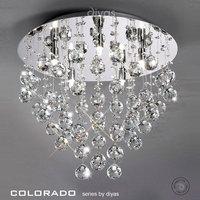 IL30787 Colorado 5 Light Round Flush Crystal Ceiling Light