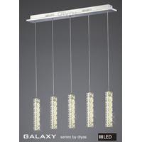 IL80035 Galaxy LED 30 Light Chrome/Crystal 5 Drop Pendant