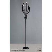 IL30164 Llamas Gloss Black 6 Light Halogen Floor Lamp