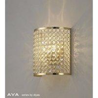 IL30759 Ava 2 Light French Gold & Crystal Wall Light