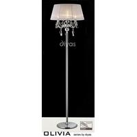 IL30063WH Olivia 3 Light Chrome Floor Lamp with White Shade