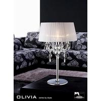IL30062WH Olivia Chrome Table Lamp with White Shade