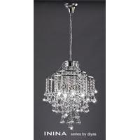 IL30771 Inina 4 Light Polished Chrome and Crystal Ceiling Light