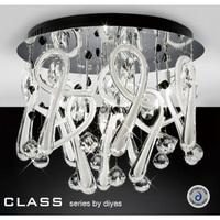 IL50382 Class crystal 10 light Flush ceiling Light, White