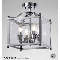 IL31101 Aston 4 Light Chrome Ceiling Lantern