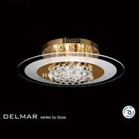 IL32021 Delmar 4 Light Gold And Crystal Flush Ceiling Lamp