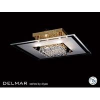 il32022 delamar 6 light gold and crystal flush ceiling lamp