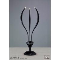 IL30165 Llamas Gloss Black 3 Light Halogen Table Lamp