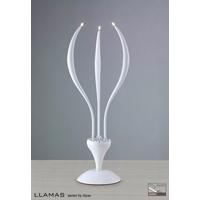 IL30155 Llamas Gloss White 3 Light Halogen Table Lamp