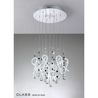 IL50402 Class White Glass And Crystal 10 Light Pendant