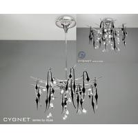 IL50412 Cygnet 12 Light Crystal And Black Glass Semi-Flush Pendant