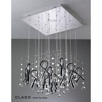 il50407 class black glass and crystal 20 light pendant