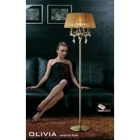 IL30066SB Olivia Antique Brass 3 Light Floor Lamp with Soft Bronze Shade