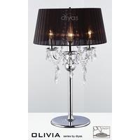 IL30062BL Olivia Chrome Table Lamp with Black Shade
