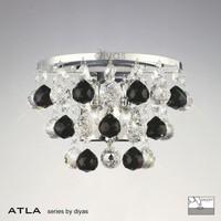 IL30014BL Atla 2 Light Wall Bracket with Black Asfour Crystals