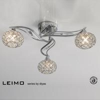 il30953 leimo 3 light chrome flush ceiling light