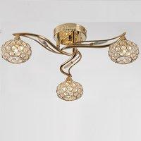 IL30963 Leimo 3 Light French Gold Ceiling Light