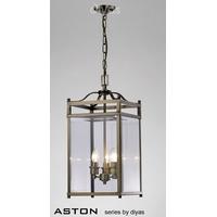 IL31112 Aston 3 Light Antique Brass Ceiling Lantern