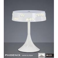 IL80002 Phoenix LED 18 Light White & Crystal Table Lamp